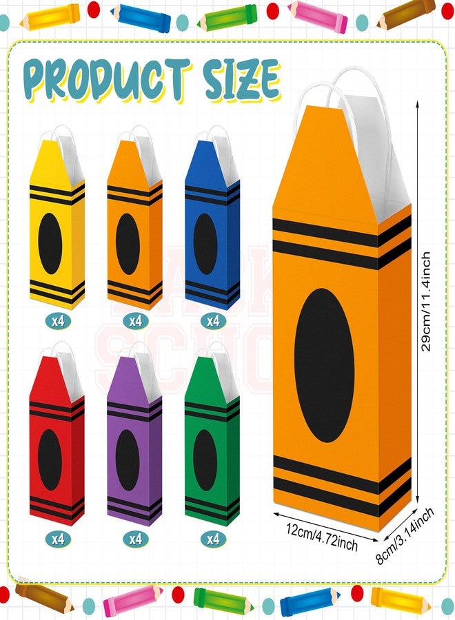 Yeyeplum 24 Pcs Crayon Gift Bags Crayon Party Favors Back to School Goodie Bags for Teacher First Day of School Decor Goodie Bag for Birthday Classroom - Image 3